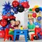 Navy Blue Red Silver Balloon Arch Garland Kit with Star & 4D Foil Balloons – Birthday, Graduation, Men’s Party & Science Theme Party Decorations